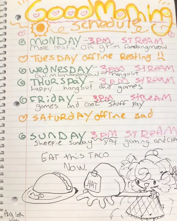 Schedule of 2026-08-10 Schedule of 2026-08-10